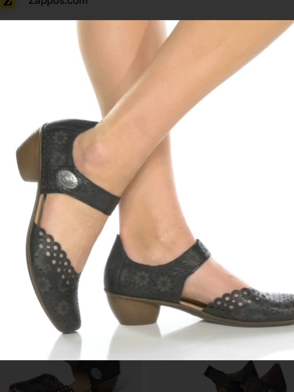 Rieker Mirjam Perforated Leather Comfort Mary Jane Shoes size 38